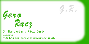 gero racz business card